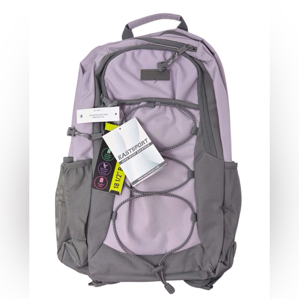 Eastport Apex sport Lavender and grey 18 1/2” backpack w/padded laptop sleeve